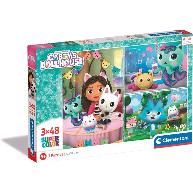 Set puzzle Gabby s Dollhouse Clementoni 3 in 1 3x48 piese