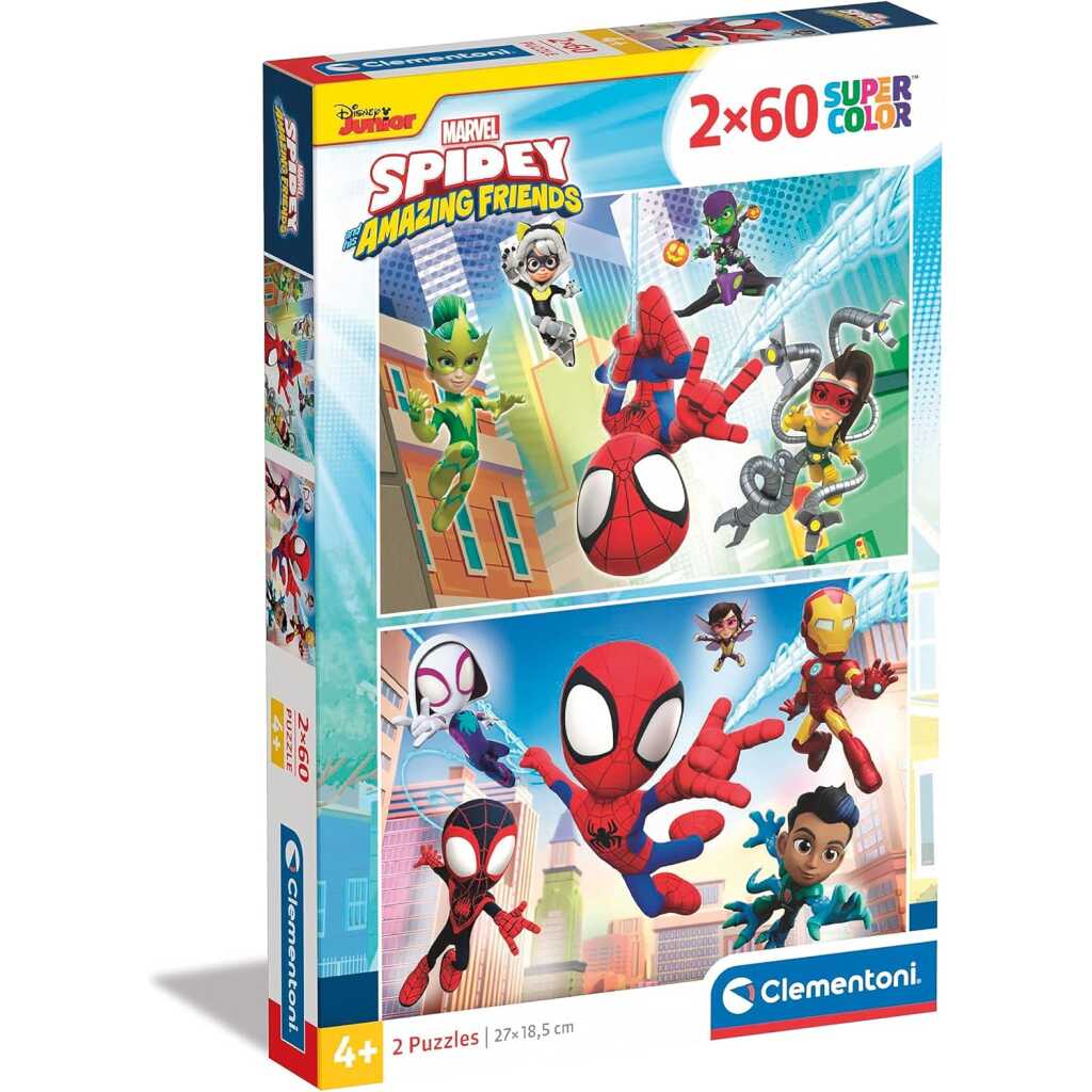 Set puzzle Spidey and His Amazing Friends Clementoni 2 in 1 2x60 piese
