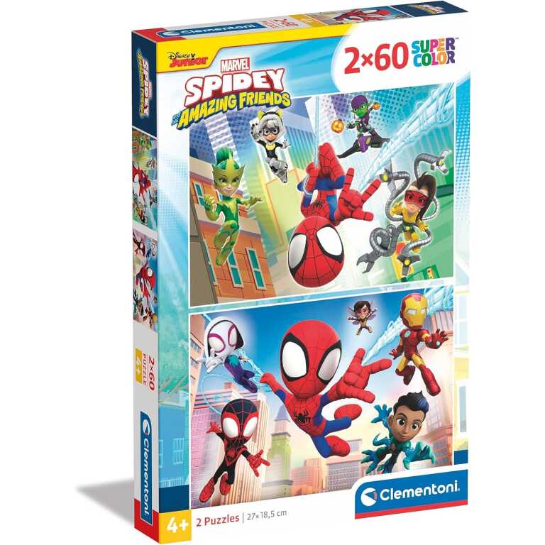 Set puzzle Spidey and His Amazing Friends Clementoni 2 in 1 2x60 piese