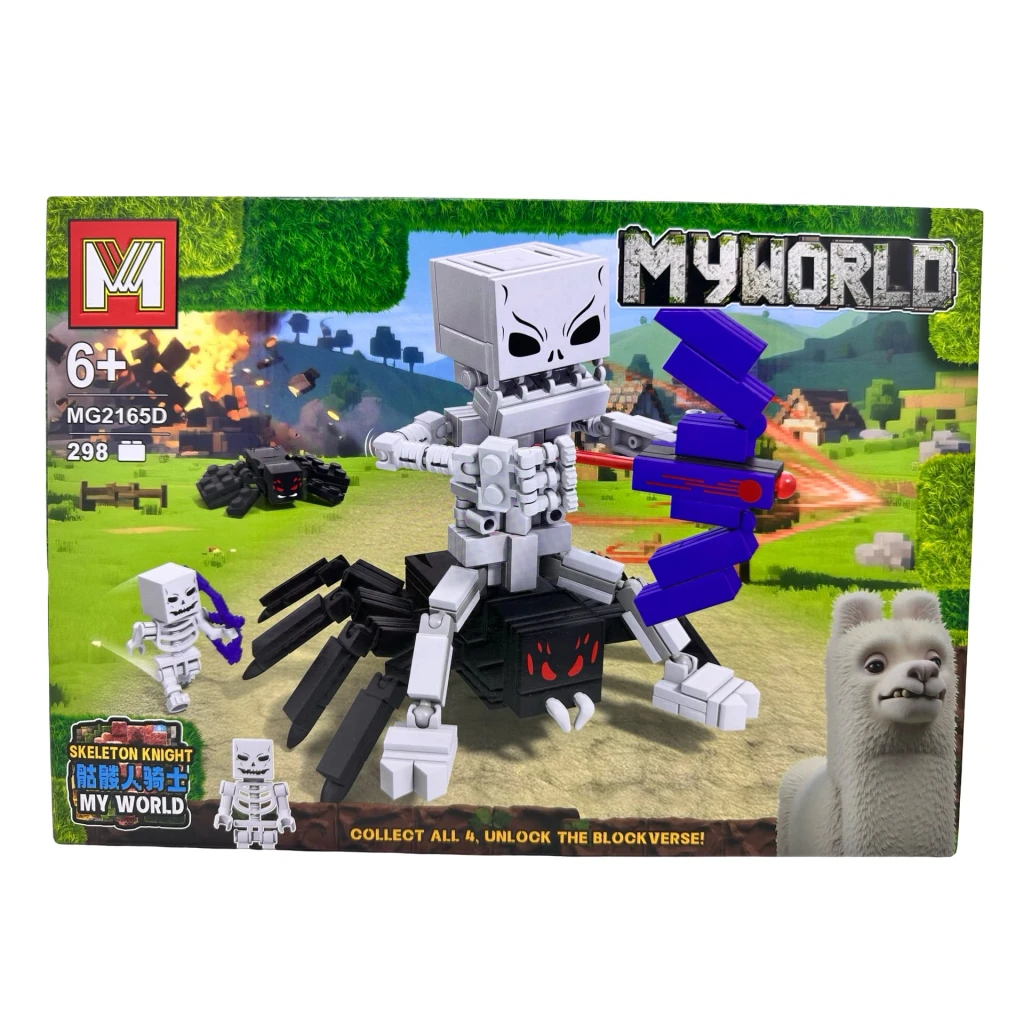 Set de construcție My World Skeleton Knight cu păianjen și arc 298 piese
