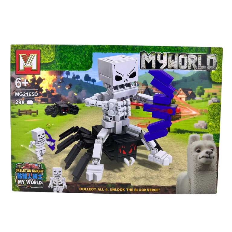 Set de construcție My World Skeleton Knight cu păianjen și arc 298 piese