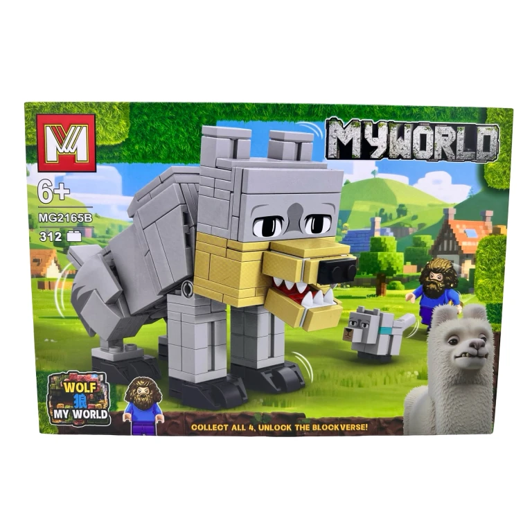 Set de construcție My World Lup cu personaj 312 piese mg2165b