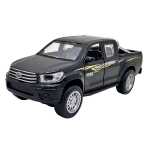 Mașinuță metalică Toyota Pickup 4x4 neagră cu lumini sunete uși deschizabile și mecanism cu resort - imagine 4