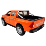 Mașinuță metalică Toyota Hilux Pickup 4x4 portocalie cu lumini sunete uși deschizabile și mecanism cu resort - imagine 5