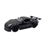 Machetă metalică Porsche 911 GT3 neagru scara 1:32 cu lumini sunete uși deschizabile și mecanism cu resort