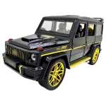 Mașină cu telecomandă Mercedes G Class G63 negru cu acumulator detalii aurii scara 1:24 caroserie metalică și elemente deschizabile
