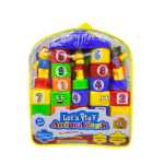 Set cuburi de construcție educative cu cifre și figurine – 43 piese Animal Park