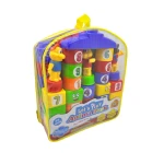 Set cuburi de construcție educative cu cifre și figurine – 43 piese Animal Park