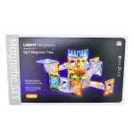 Set construcție magnetic cu lumini și traseu pentru bile – 54 piese