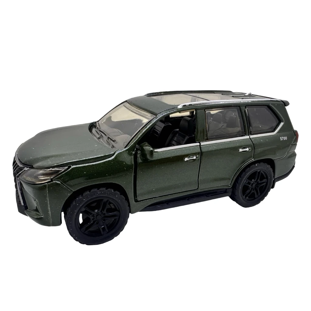 Machetă auto Lexus LX 570 SUV metalic verde închis cu uși funcționale