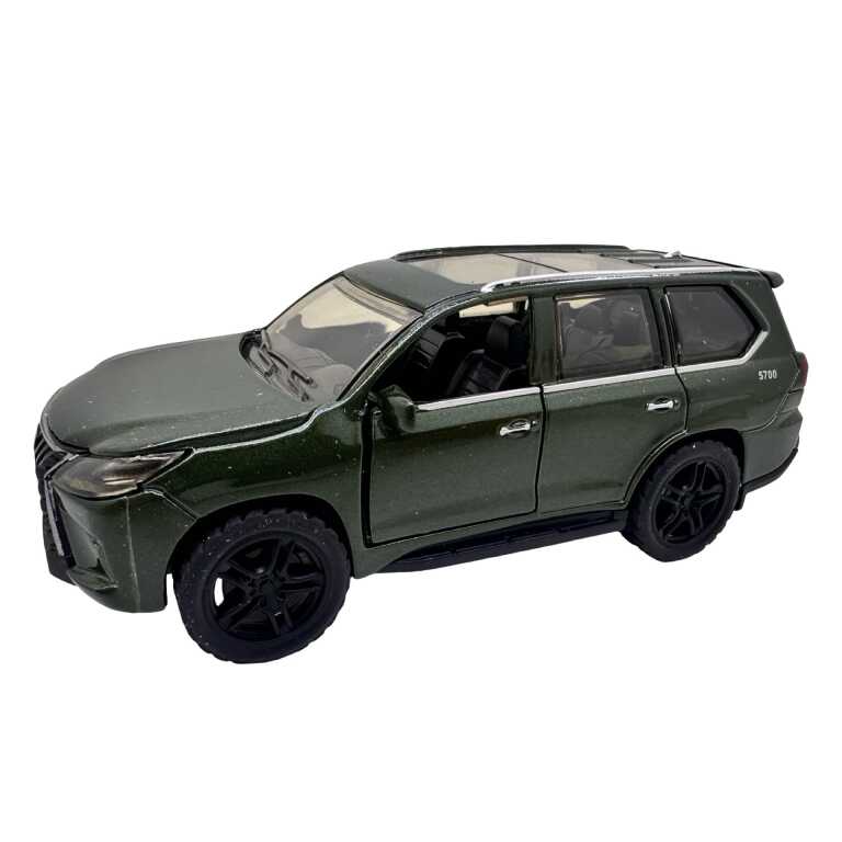 Machetă auto Lexus LX 570 SUV metalic verde închis cu uși funcționale