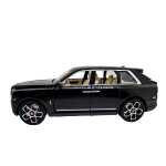 Machetă metal Rolls Royce Cullinan 1:24 de lux negru cu efect de fum lumini sunete uși/capotă/portbagaj funcționale și mecanism pull back - imagine 5