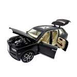 Machetă metal Rolls Royce Cullinan 1:24 de lux negru cu efect de fum lumini sunete uși/capotă/portbagaj funcționale și mecanism pull back