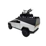 Macheta Tesla Cybertruck argintie cu ATV detașabil scara 1:24 cu lumini sunete și mecanism pull back - imagine 5