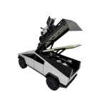 Macheta Tesla Cybertruck argintie cu ATV detașabil scara 1:24 cu lumini sunete și mecanism pull back - imagine 10