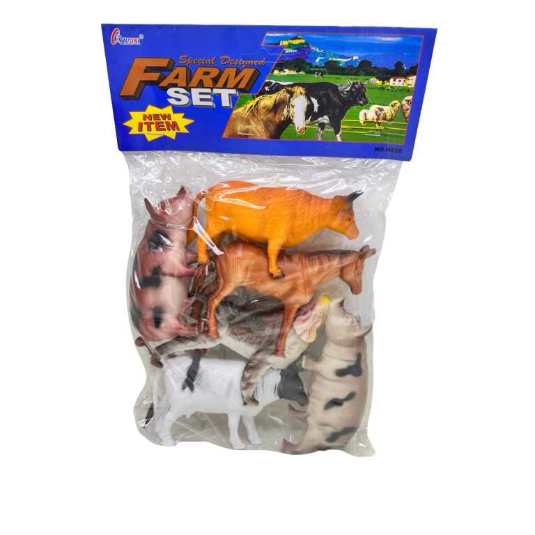 Set 6 figurine animale de fermă – vacă cal măgar și alte animale domestice