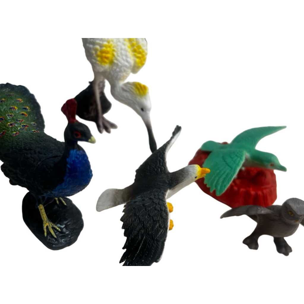 Set figurine păsări sălbatice cu accesorii – mini modele