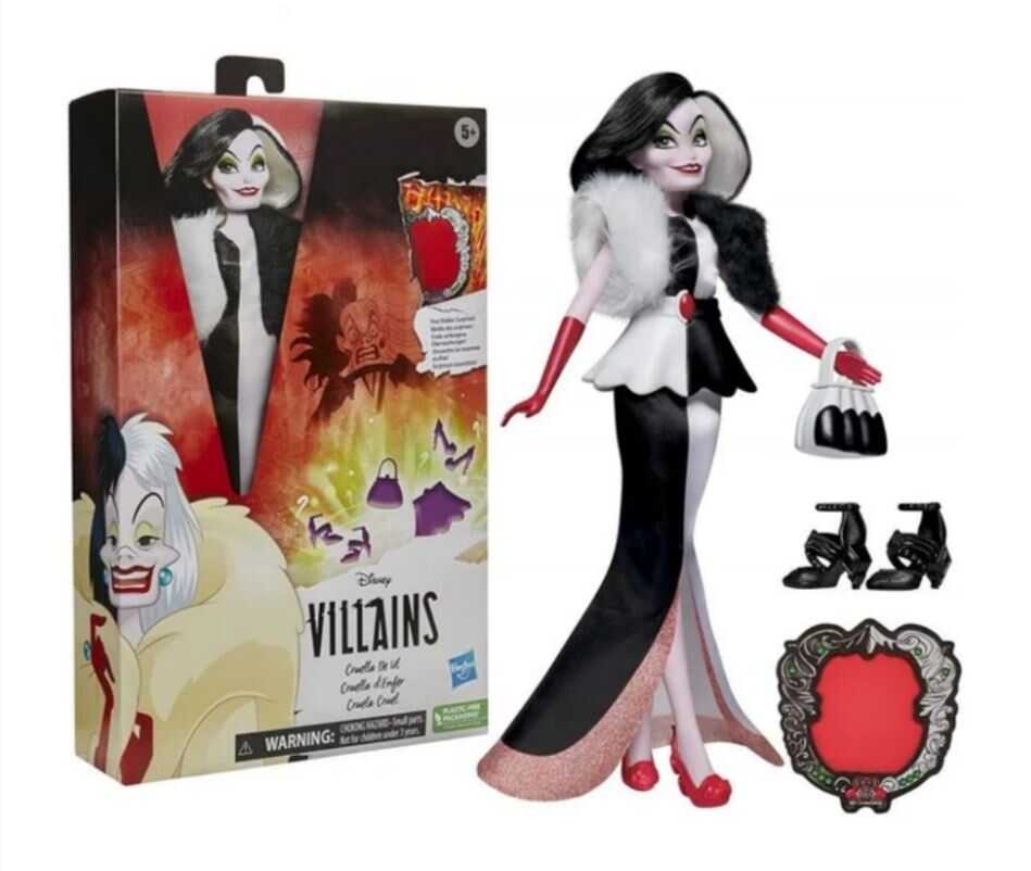 Papusa Disney Villains Cruella De Vil cu haine si accesorii de moda Hasbro Papusa Disney Villains Cruella De Vil cu haine si accesorii de moda Hasbro - imagine 1