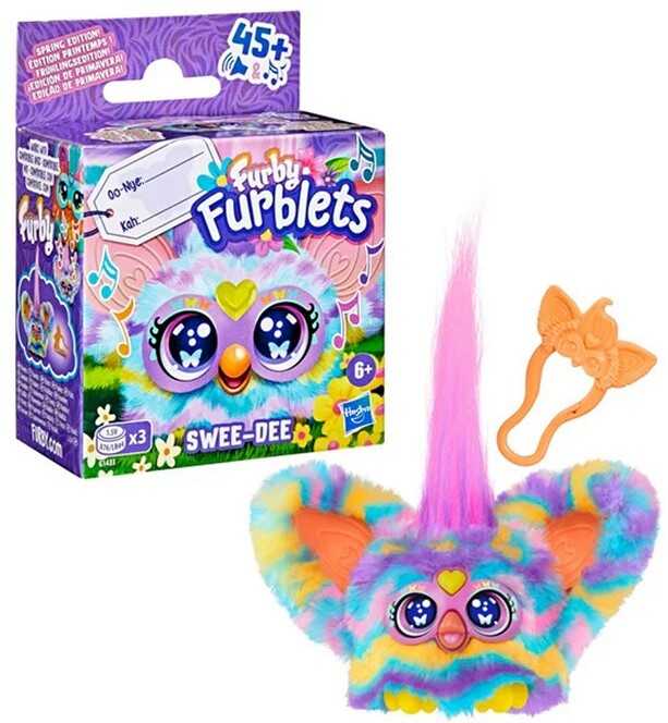 furby-furblets-swee-dee-9-5x5x12-5cm Jucarie interactiva Furby Furblets Swee-Dee cu sunete si muzica Hasbro - imagine 1