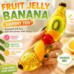 Jucărie Squishy Banană cu Fructe – Antistres Moale și Elastică Squeeze Toy - imagine 3