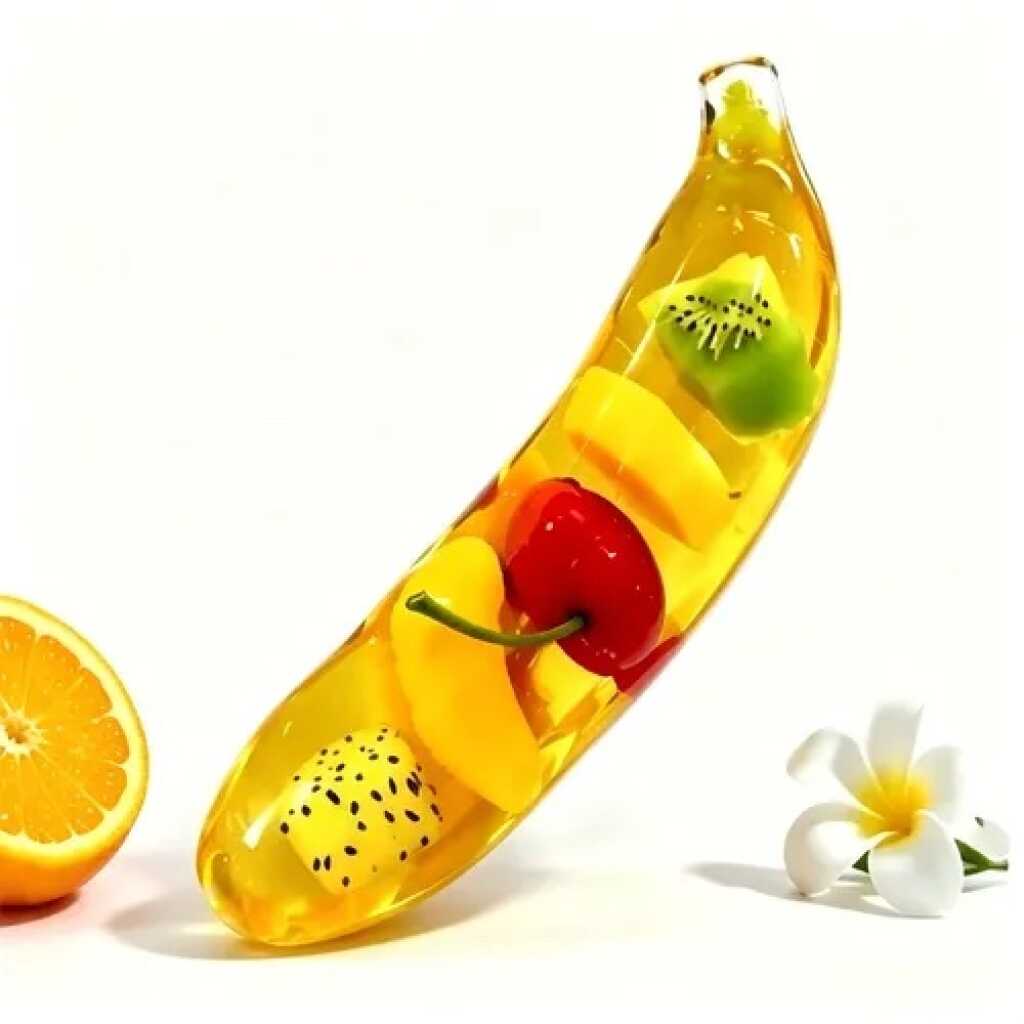 Jucărie Squishy Banană cu Fructe – Antistres Moale și Elastică Squeeze Toy