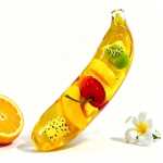 Jucărie Squishy Banană cu Fructe – Antistres Moale și Elastică Squeeze Toy