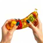 Jucărie Squishy Banană cu Fructe – Antistres Moale și Elastică Squeeze Toy - imagine 6