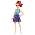 Papusa Barbie Fashionistas cu tinuta sport fusta plisata si par roscat Mattel - imagine 4