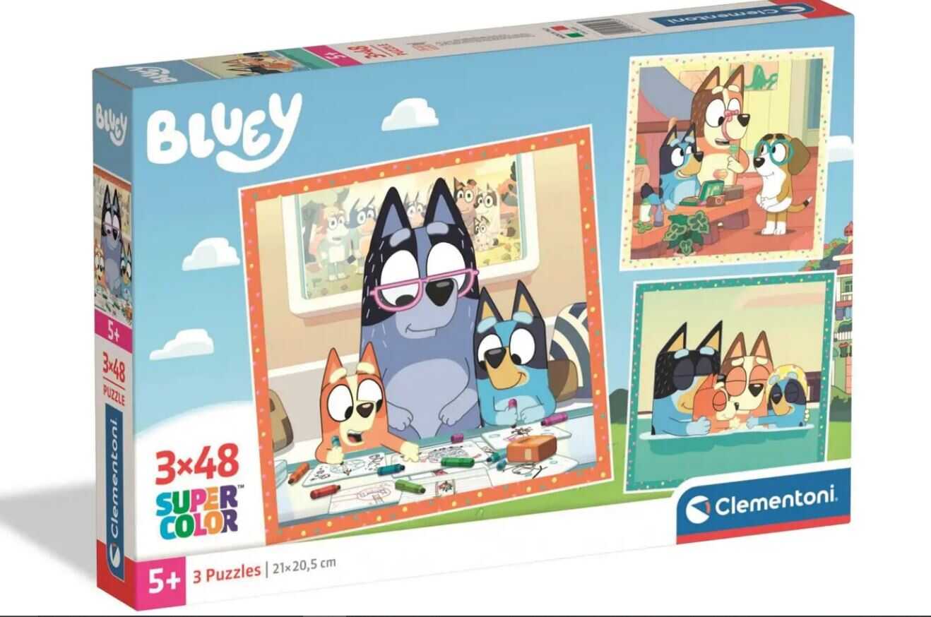 Set puzzle Bluey Clementoni 3 in 1 3x48 piese Set puzzle Bluey Clementoni 3 in 1 3x48 piese
