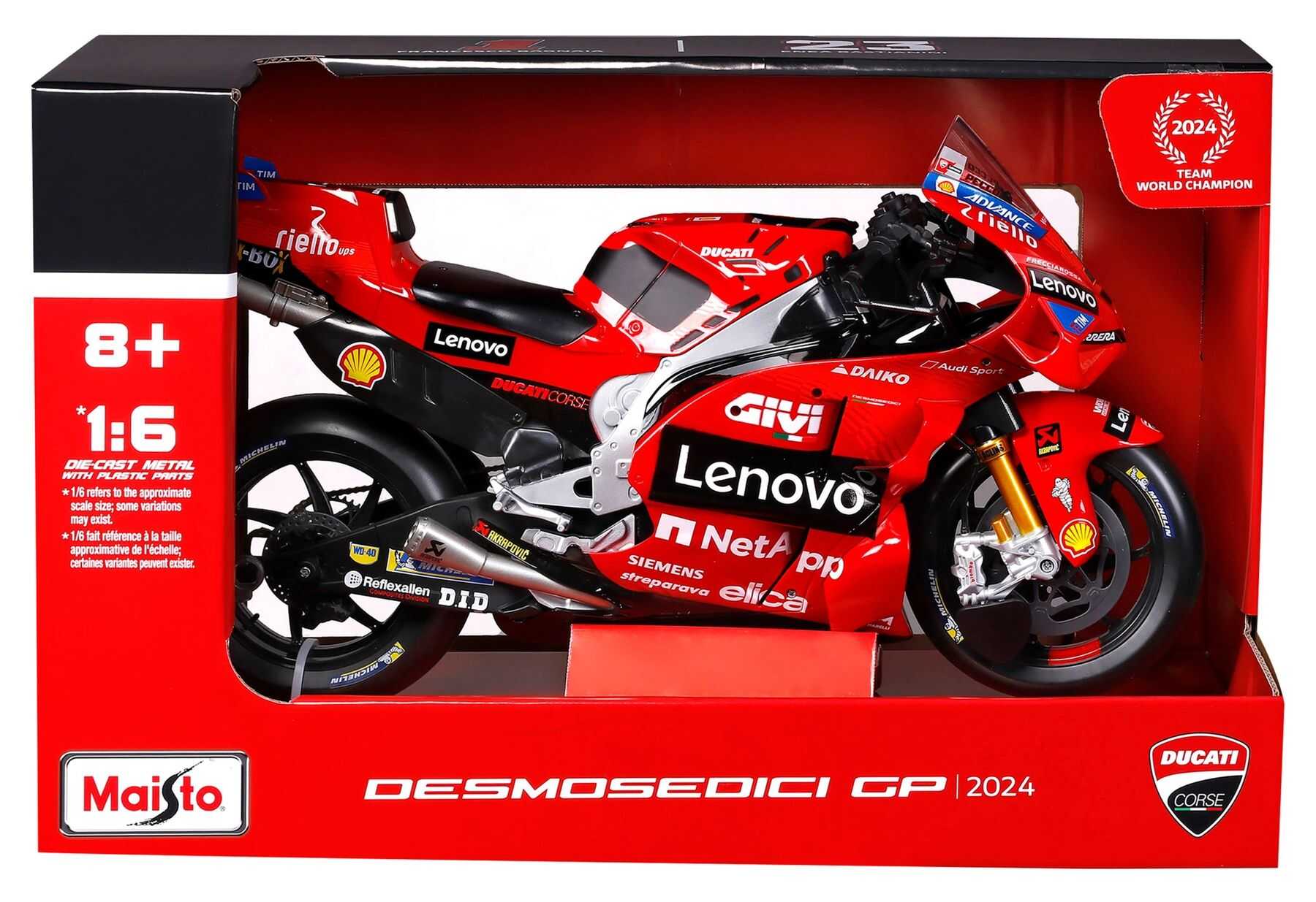 WhatsApp Image 2026-09-02 at 22.24.32 (1) Macheta motocicleta Ducati Desmosedici Lenovo Team #23 Enea Bastianini MotoGP 2024 scara 1:6