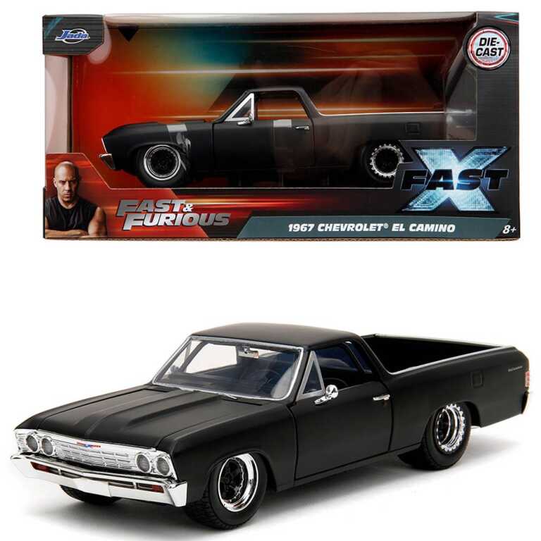 Macheta auto Chevrolet El Camino 1967 Fast & Furious scara 1:32 negru mat