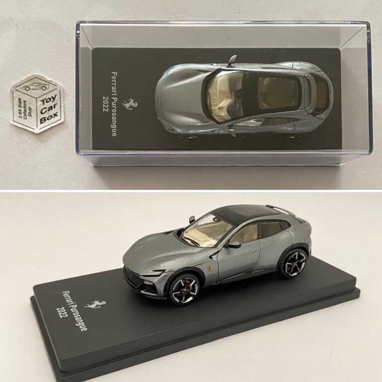 Macheta auto Ferrari Purosangue 2022 scara 1:64 gri si negru