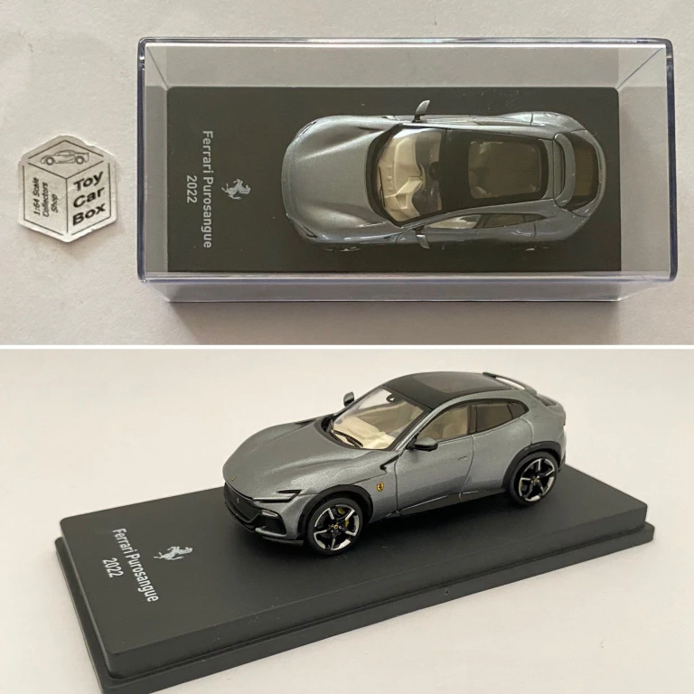 Macheta auto Ferrari Purosangue 2022 scara 1:64 gri si negru
