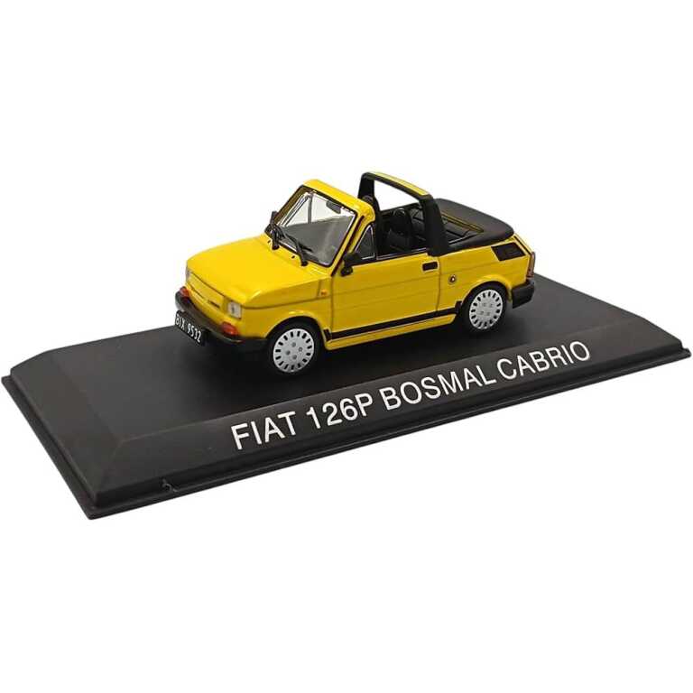 Macheta auto Fiat 126p Bosmal Cabriolet scara 1:43 galben