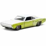 Macheta auto Dodge Charger 1968 verde alb Pink Slips Jada scara 1:32
