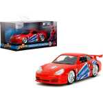 Macheta auto Porsche 911 GT3 RS Spider-Man scara 1:32 rosu si albastru - imagine 5