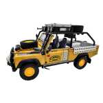 Machetă Land Rover Defender Camel Trophy 1:24 cu accesorii sunet lumini claxon și capotă funcțională