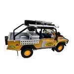 Machetă Land Rover Defender Camel Trophy 1:24 cu accesorii sunet lumini claxon și capotă funcțională - imagine 9