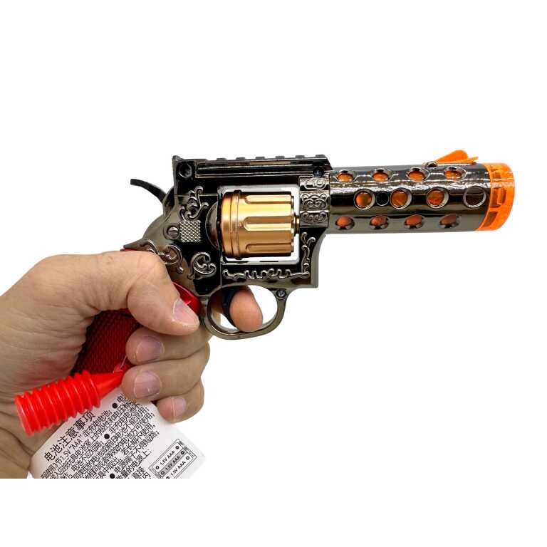 Pistol de jucărie cu baterii sunet lumini și efect de abur