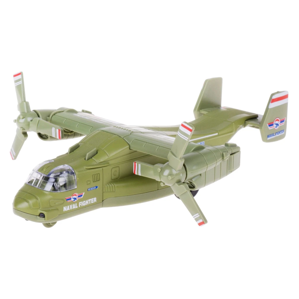 Avion militar Osprey de jucărie din metal si plastic cu lumini și sunete