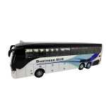 Macheta metal Autobuz Luxury Bus alb 1:30 cu lumini sunete si resort