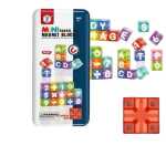 Set educativ cuburi magnetice cu litere și cifre 40 piese cutie de transport
