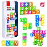 Set educativ cuburi magnetice cu litere și cifre 40 piese cutie de transport - imagine 3