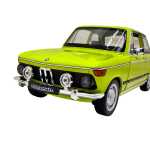Machetă auto BMW 2002 Tii galben scara 1:24 lumini și sunete claxon volan deschide usile si capotele - imagine 9