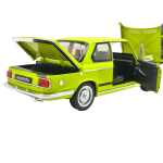 Machetă auto BMW 2002 Tii galben scara 1:24 lumini și sunete claxon volan deschide usile si capotele - imagine 15