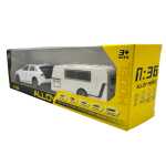 Set machetă Audi Q8 cu rulotă 1:36 metal si plastic lumini și sunete - imagine 3