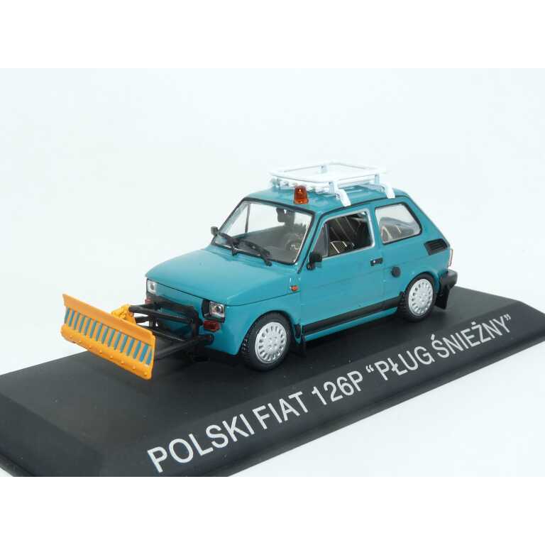 Macheta auto Edicola Polski Fiat 126p cu plug de zapada scara 1:43