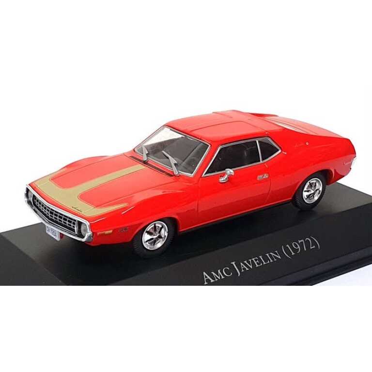 Macheta auto AMC Javelin Coupe 1972 rosu cu vitrina scara 1:43