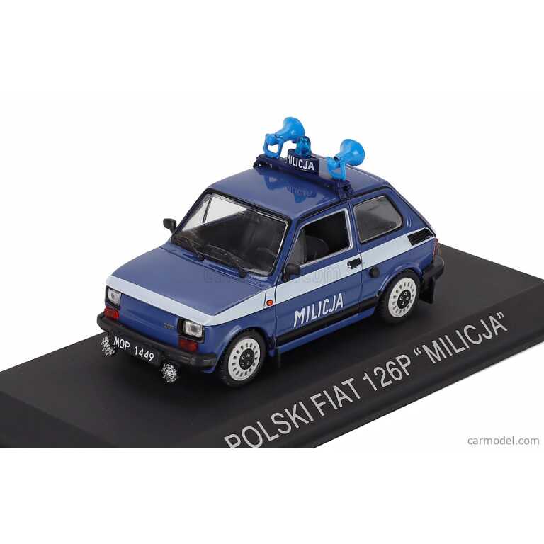 Macheta auto politie Edicola Polski Fiat 126p Militia 1984 scara 1:43