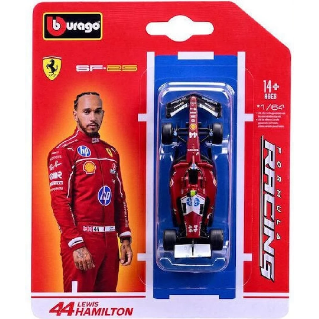 Macheta auto Ferrari SF-25 Formula 1 Lewis Hamilton #44 Bburago 1:64 rosu